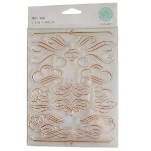 🟢 Martha Stewart Flourish Clear Rubber Stamps NIP
